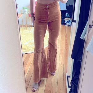 Burnt Orange Corduroy Flare Pants